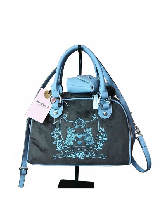 Juicy Couture Handbags - Juicy Couture New Love Chapter Scottie Dog Satchel Brown Blue NWT Chocolate